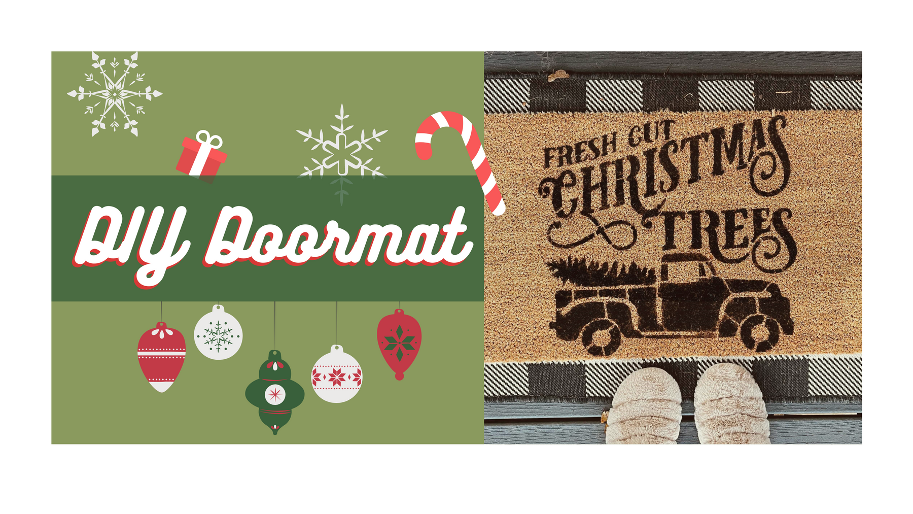 Step by Step DIY Holiday Doormat!