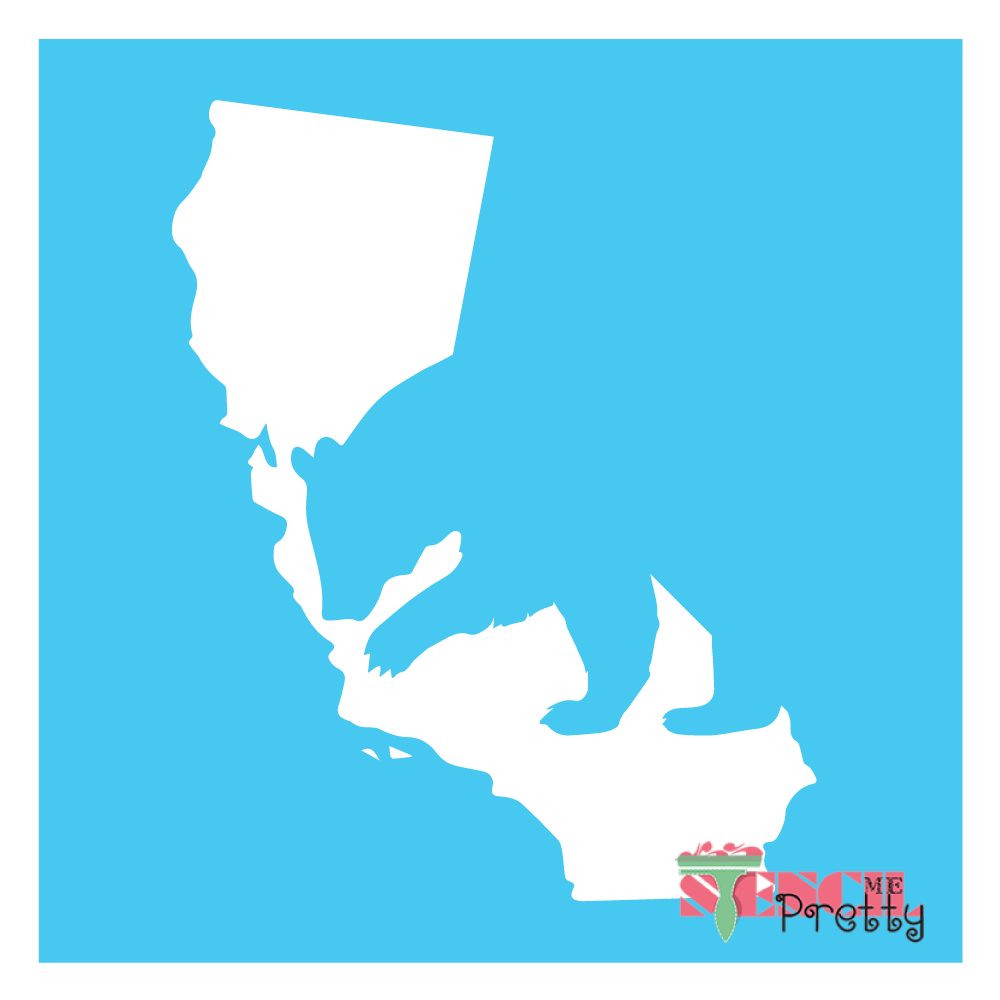 California Map and Black Bear paint stencil