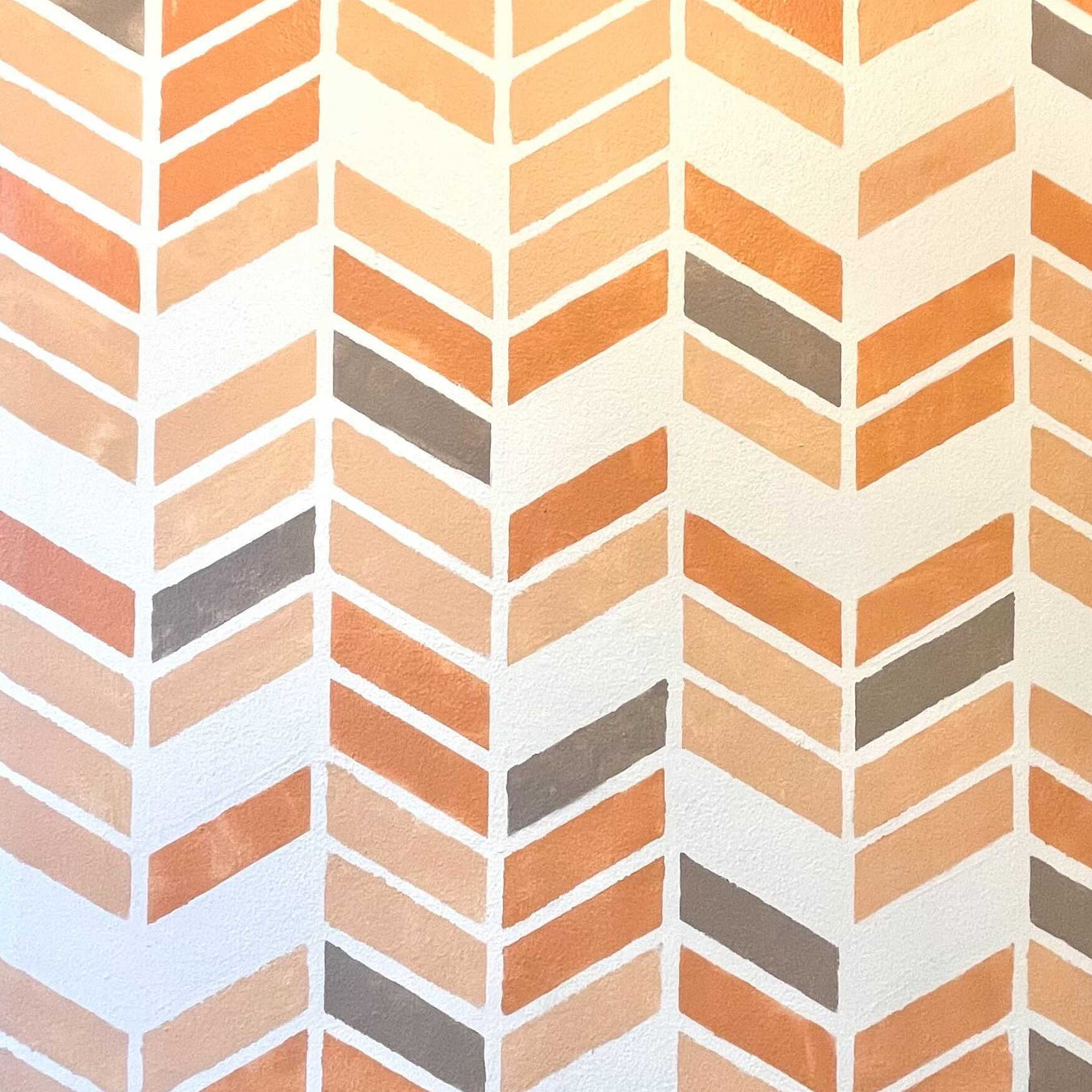 stenciled modern split chevron wall design