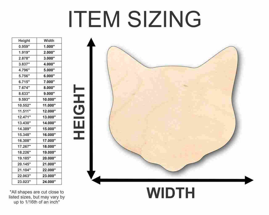 Unfinished Wood Cat Head Shape - Animal - Pet - Craft - up to 46" DIY