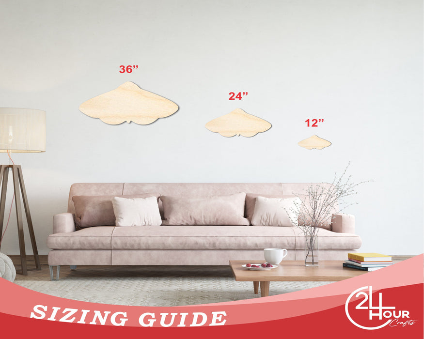 Unfinished Wood Moth Silhouette Shape - Craft - up to 46"