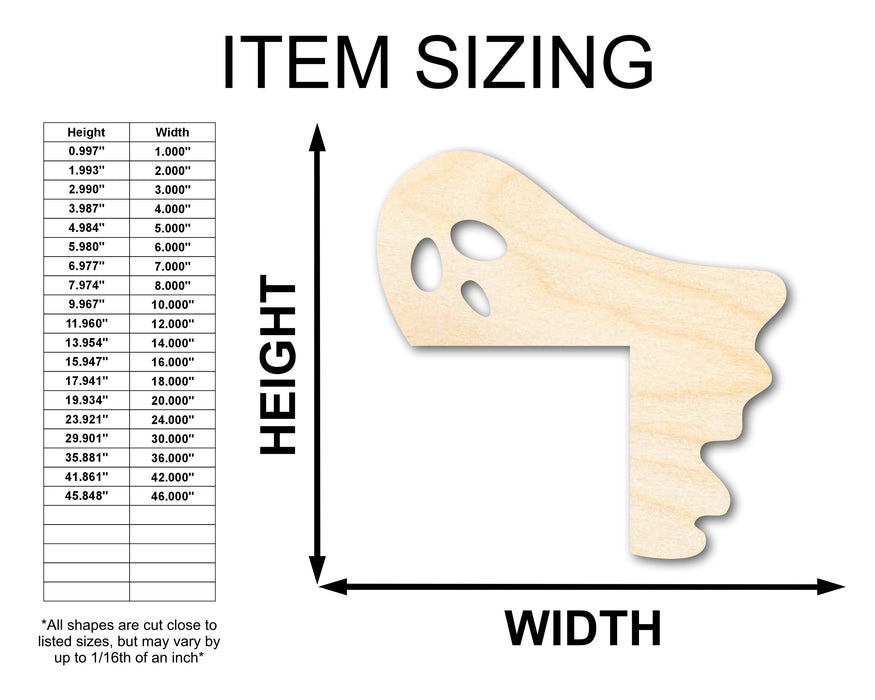 Unfinished Wood Ghost Corner Shape | Halloween | Craft Cutout | up to 46" DIY