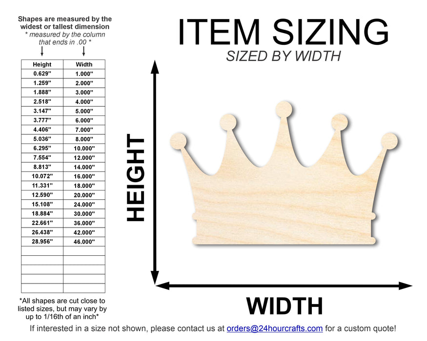 Unfinished Wood Crown Shape | Medieval Pirates | DIY Craft Cutout | up to 46"