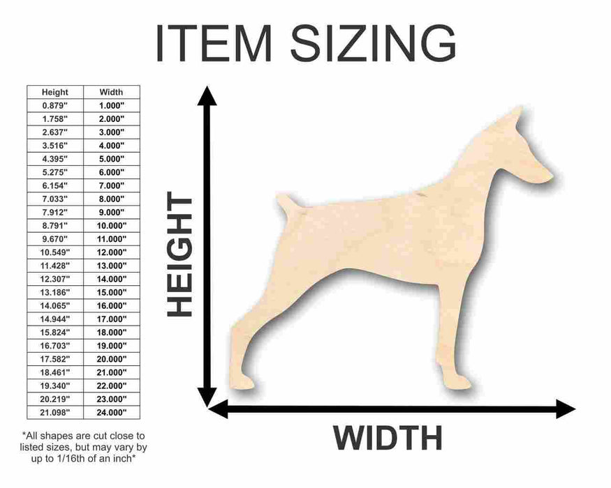 Unfinished Wood Doberman Dog Shape - Animal - Pet - Craft - up to 46" DIY