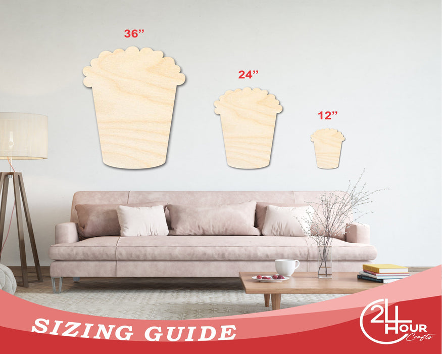 Unfinished Wood Popcorn Shape - Food Craft - up to 46" DIY