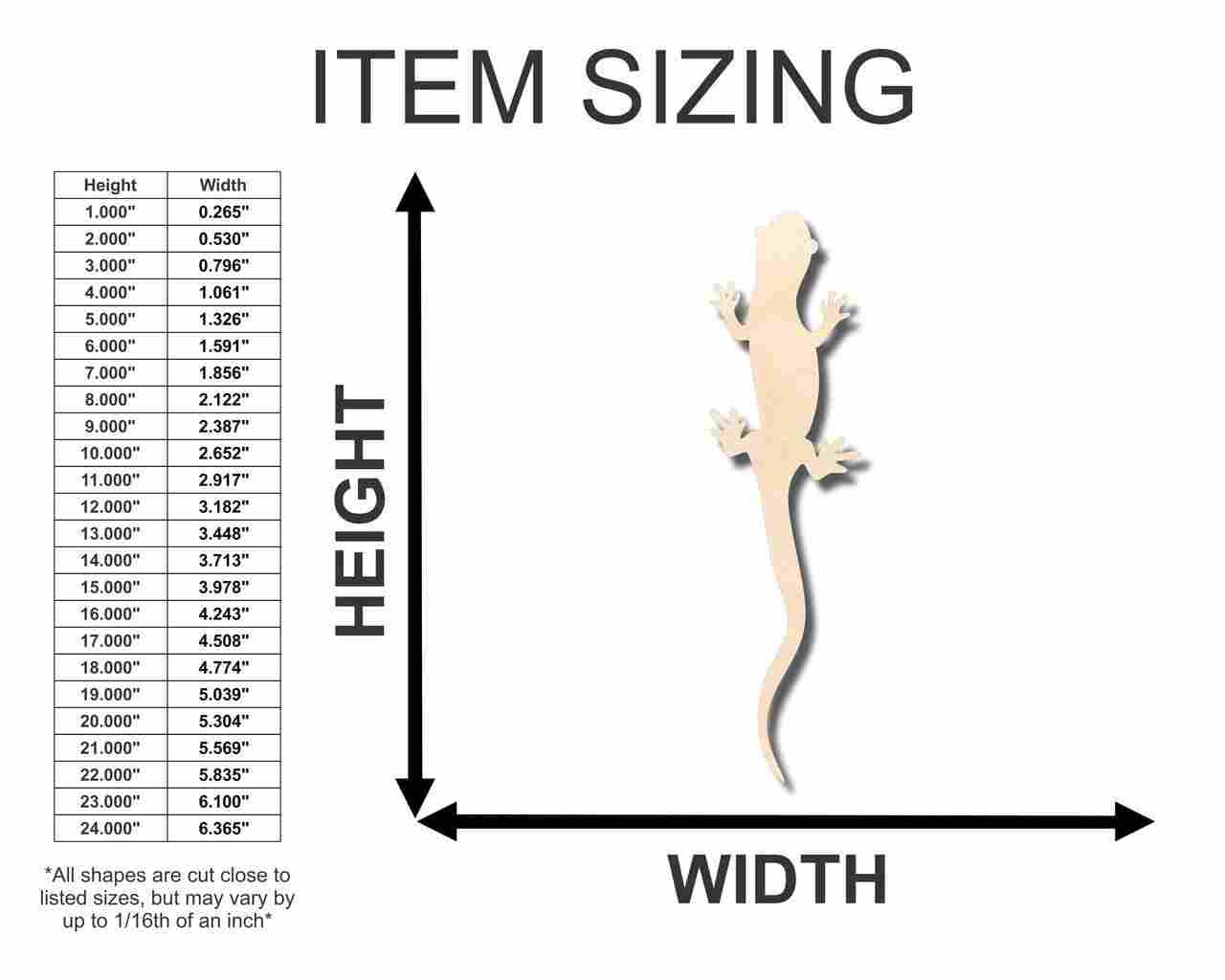 Unfinished Wood Salamander Shape - Animal - Craft - up to 46
