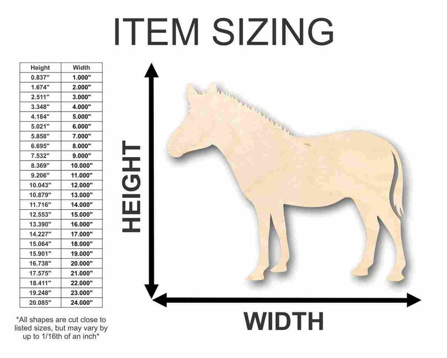 Unfinished Wood Zebra Shape - Africa - Animal - Wildlife - Craft - up to 46" DIY