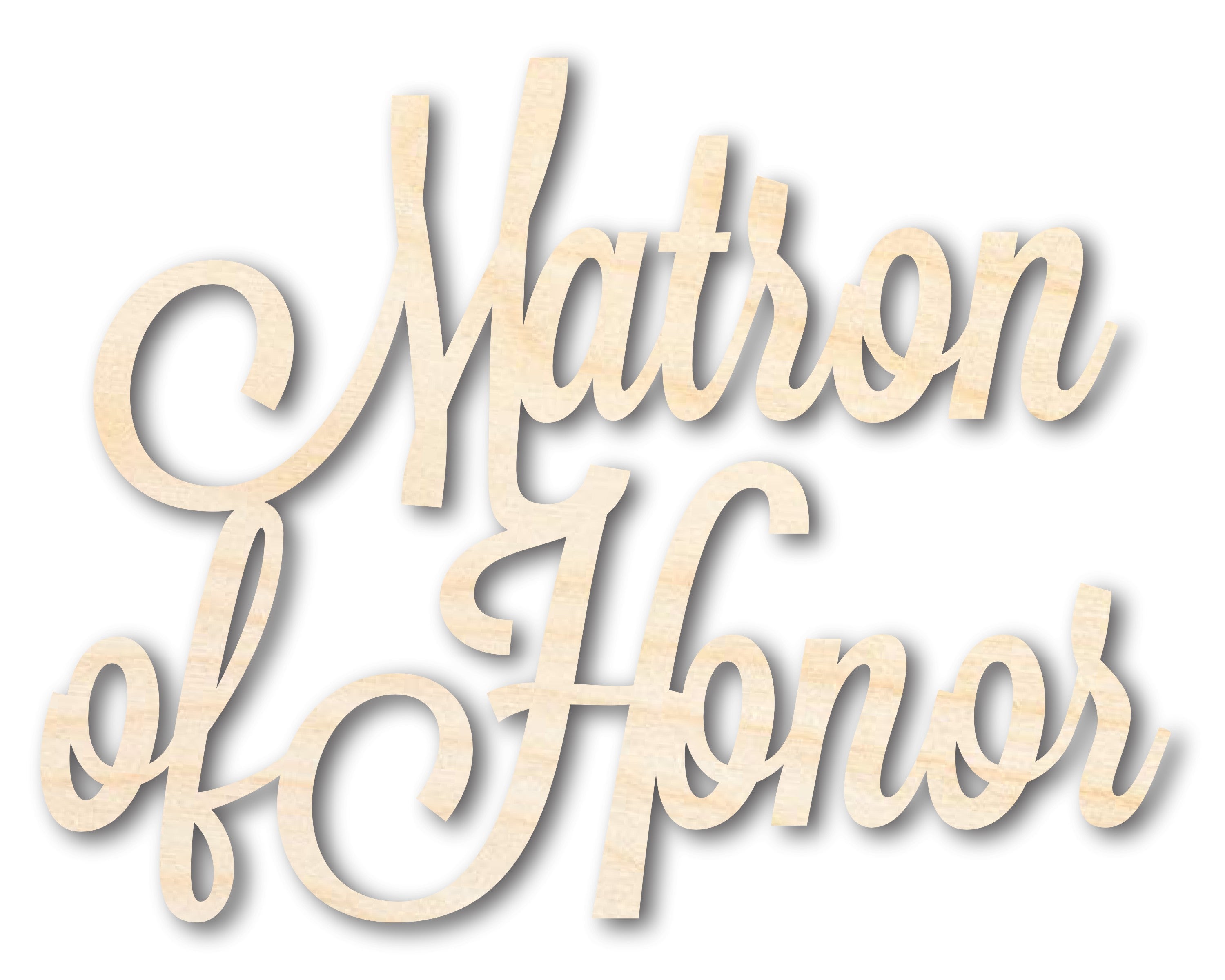 Unfinished Wood Matron of Honor Shape - Word Craft - up to 46