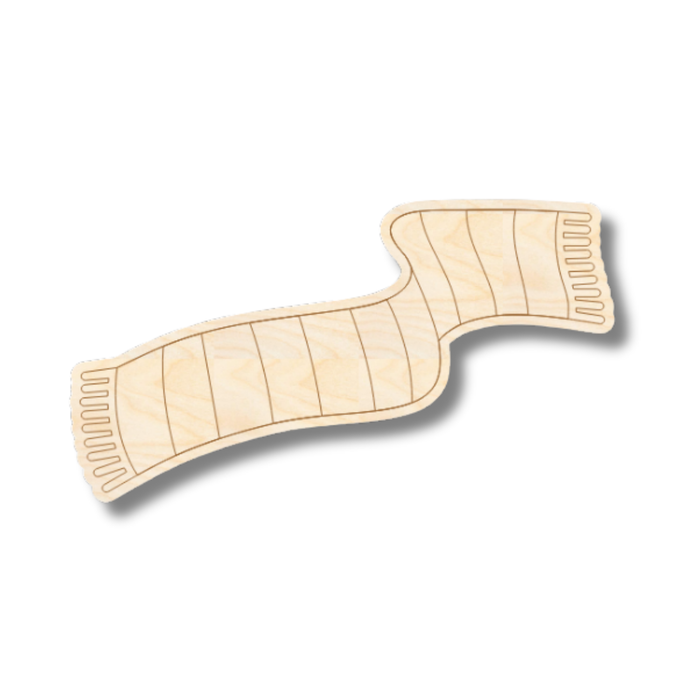Unfinished Wood Etched Scarf Shape | Paint By Line Crafts | up to 30" DIY