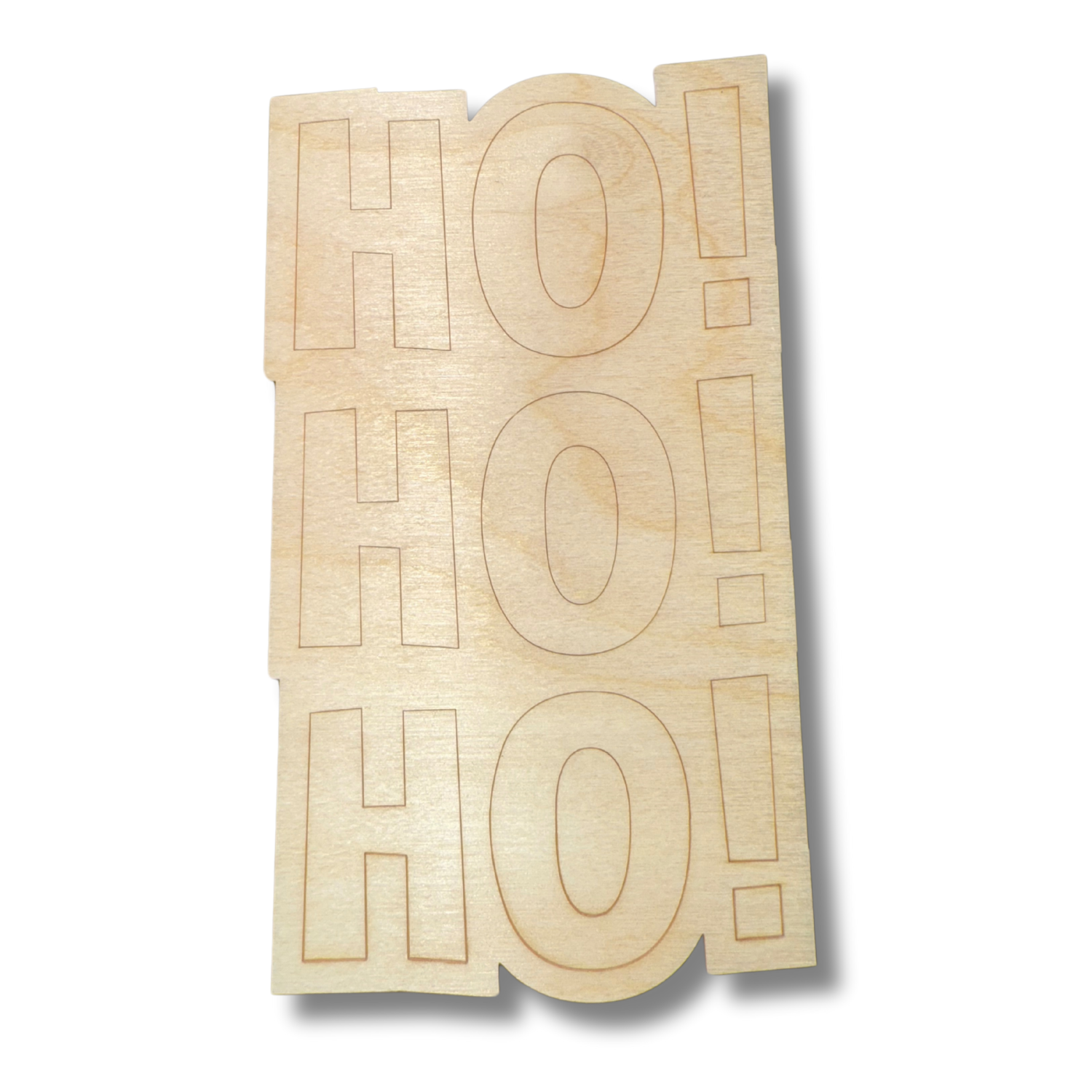 Unfinished Wood Etched HO HO HO Shape | Paint By Line Crafts | up to 30