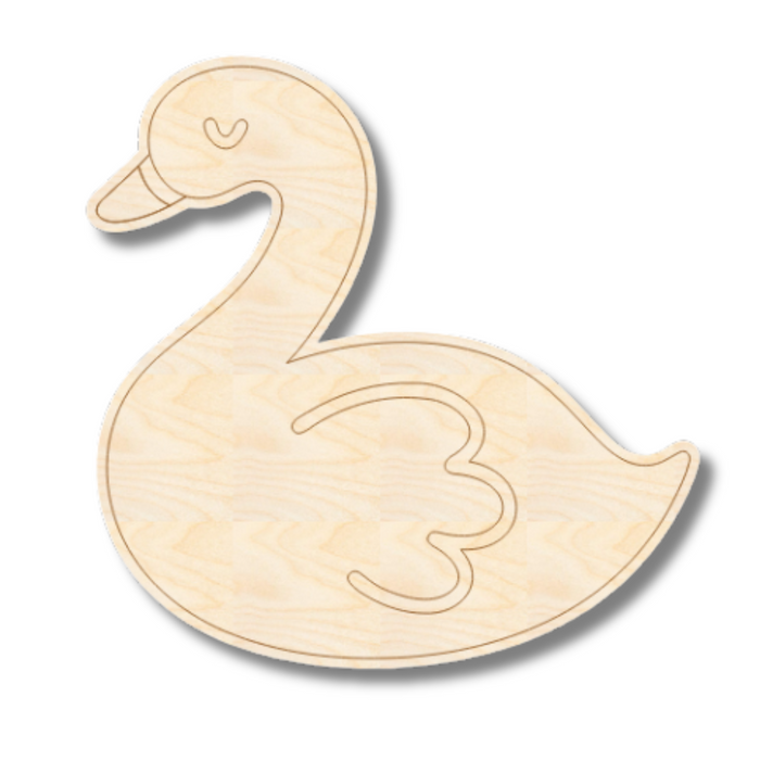 Unfinished Wood Etched Swan Shape | Paint By Line Crafts | up to 30" DIY