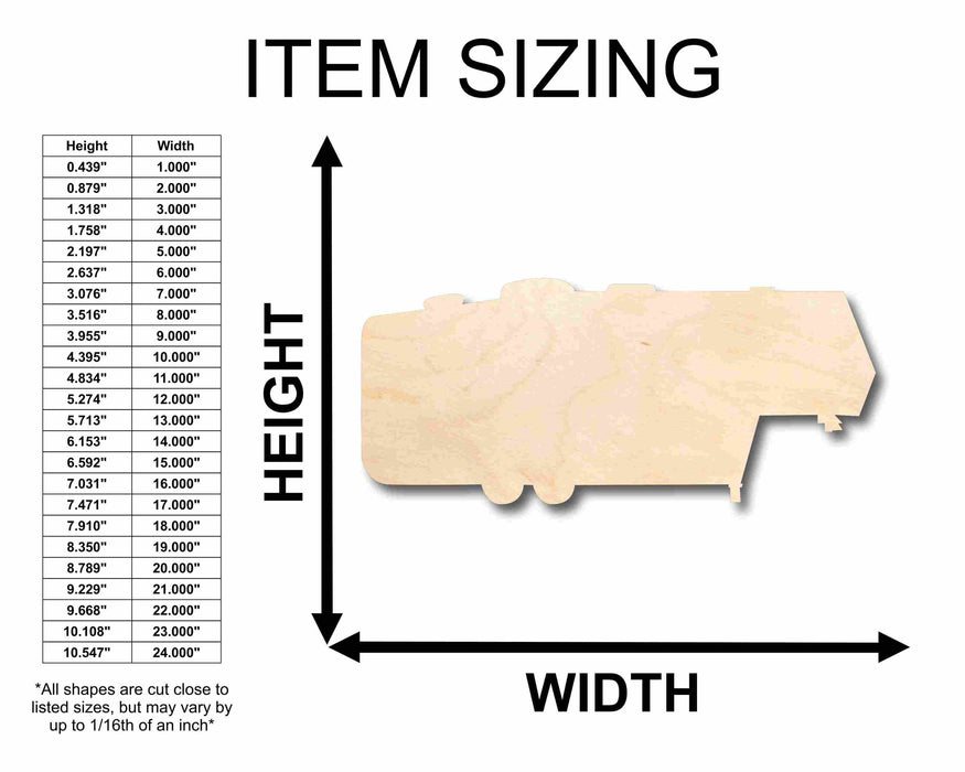 Unfinished Wood 5th Wheel Camper Silhouette - Craft- up to 46" DIY