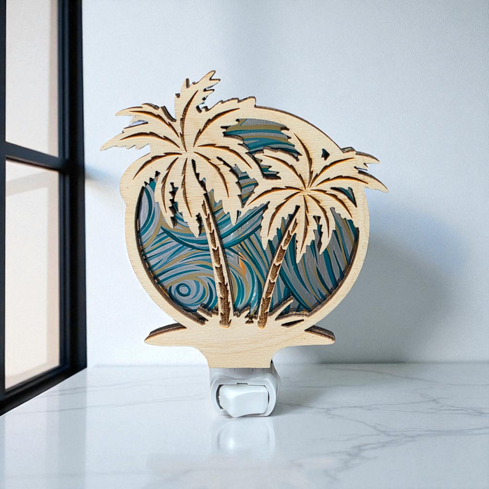 Coastal Palm Trees LED Night Light