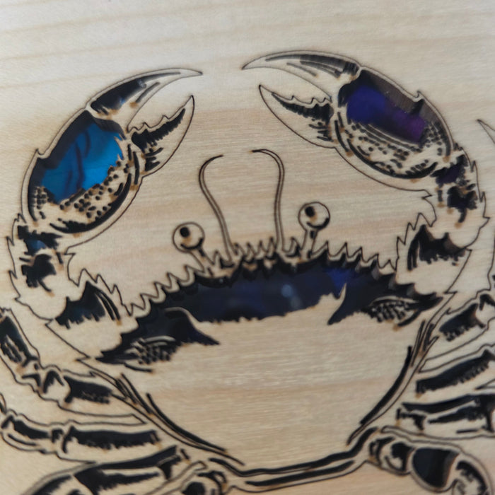 Crab Wood Notebook w/Color Inlay - A6 Refillable Journal