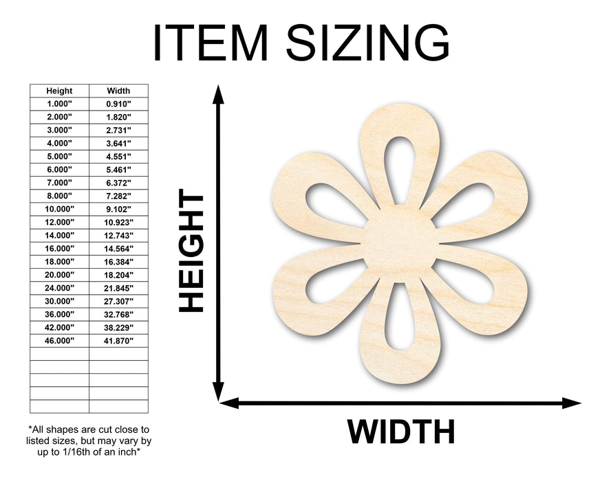 Unfinished Wood Daisy Shape - Flower Craft - up to 46" DIY