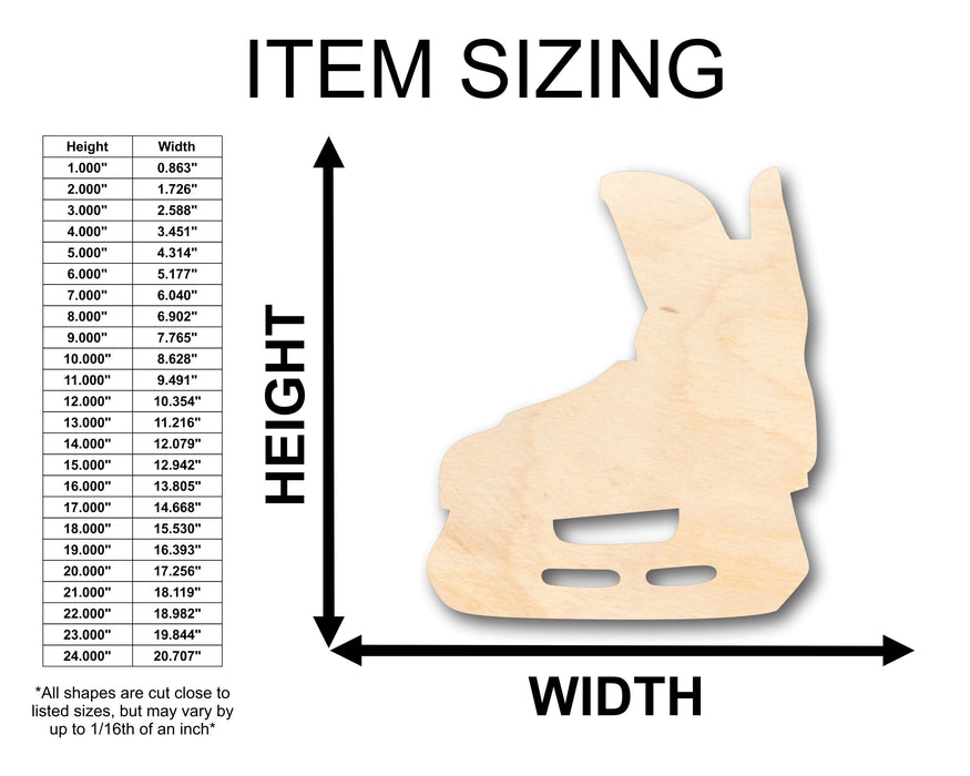 Unfinished Wood Hockey Skate Shape - Craft - up to 46" DIY