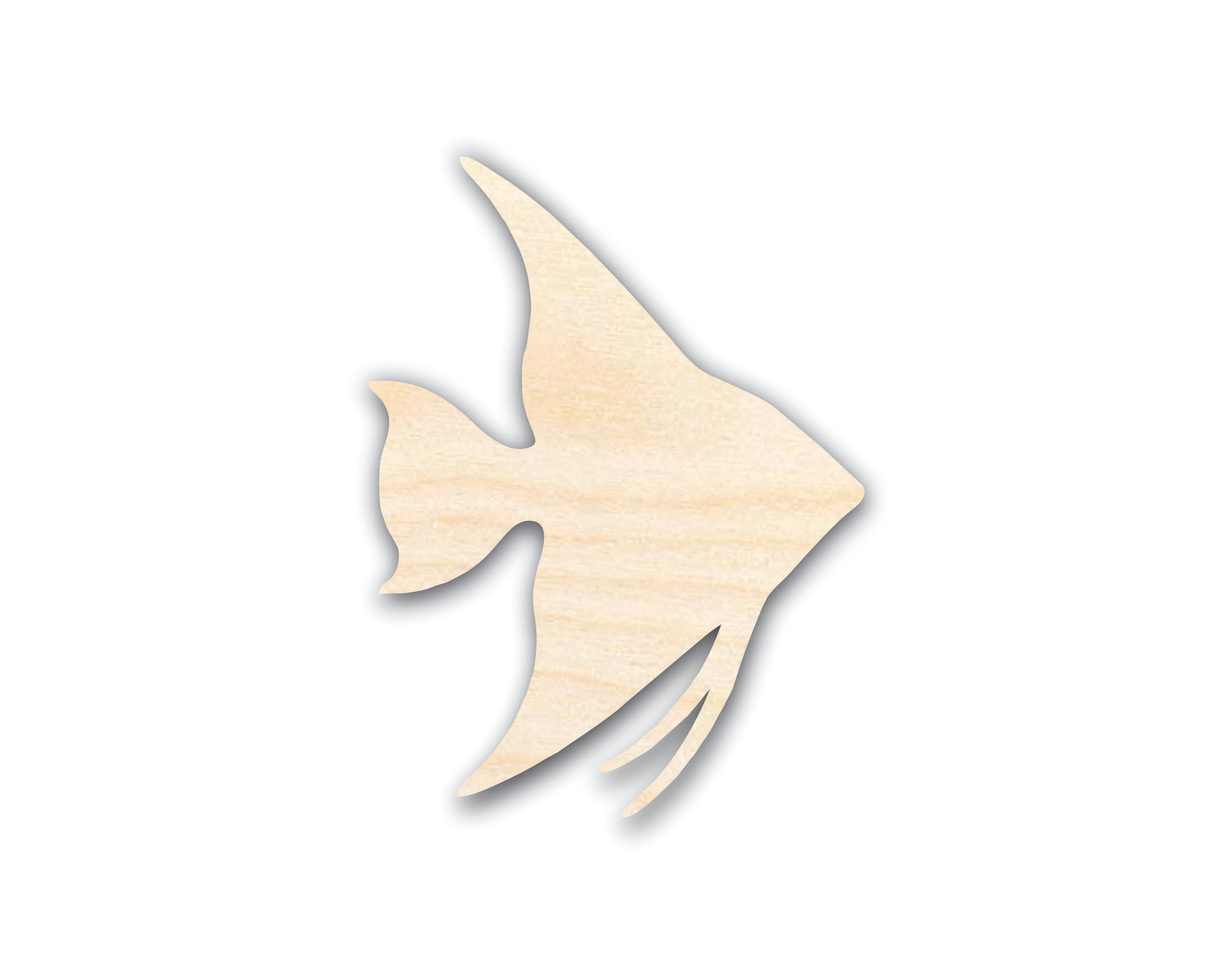 Unfinished Wood Angelfish Shape - Craft - up to 46