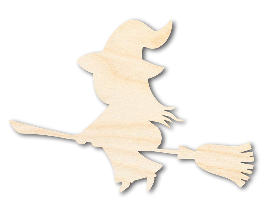 Unfinished Wood Cute Flying Witch Shape - Craft - up to 46"