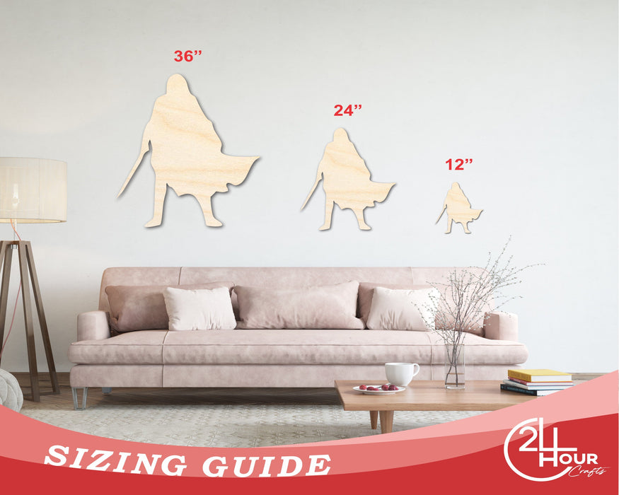 Unfinished Wood Cloak and Dagger Shape - Craft - up to 46"