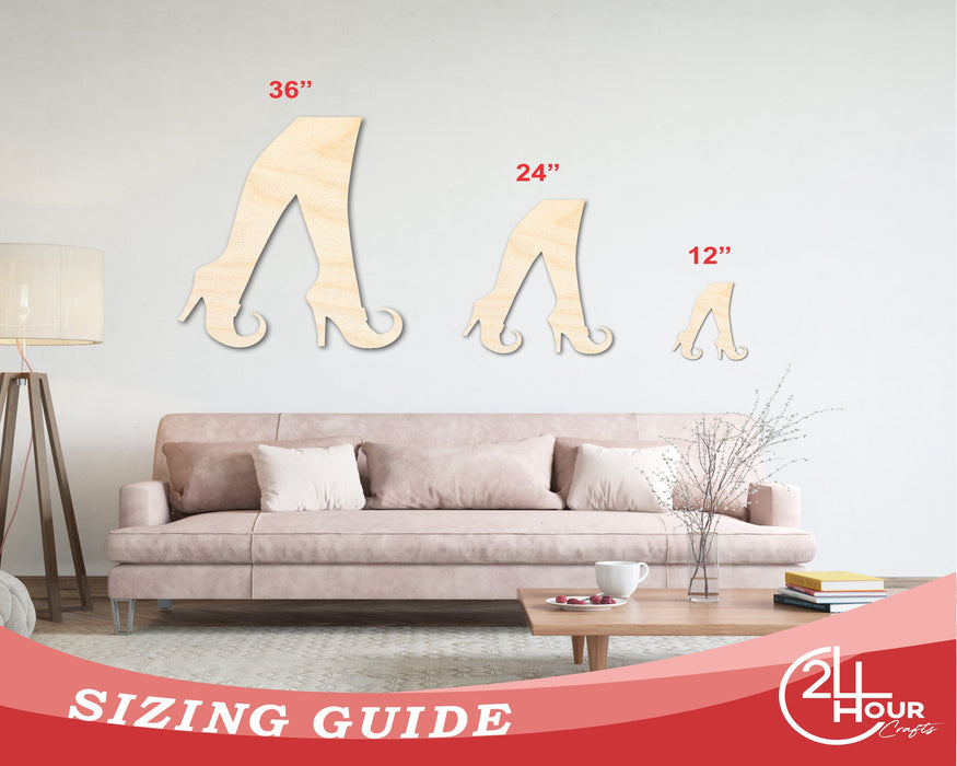 Unfinished Wood Witch Legs Shape - Craft - up to 46"