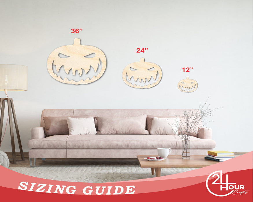 Unfinished Scary Pumpkin Shape | Craft Cutout | up to 46" DIY
