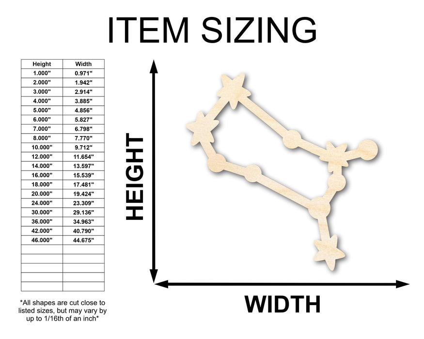 Unfinished Wood Gemini Constellation Shape - Zodiac Craft - up to 46"