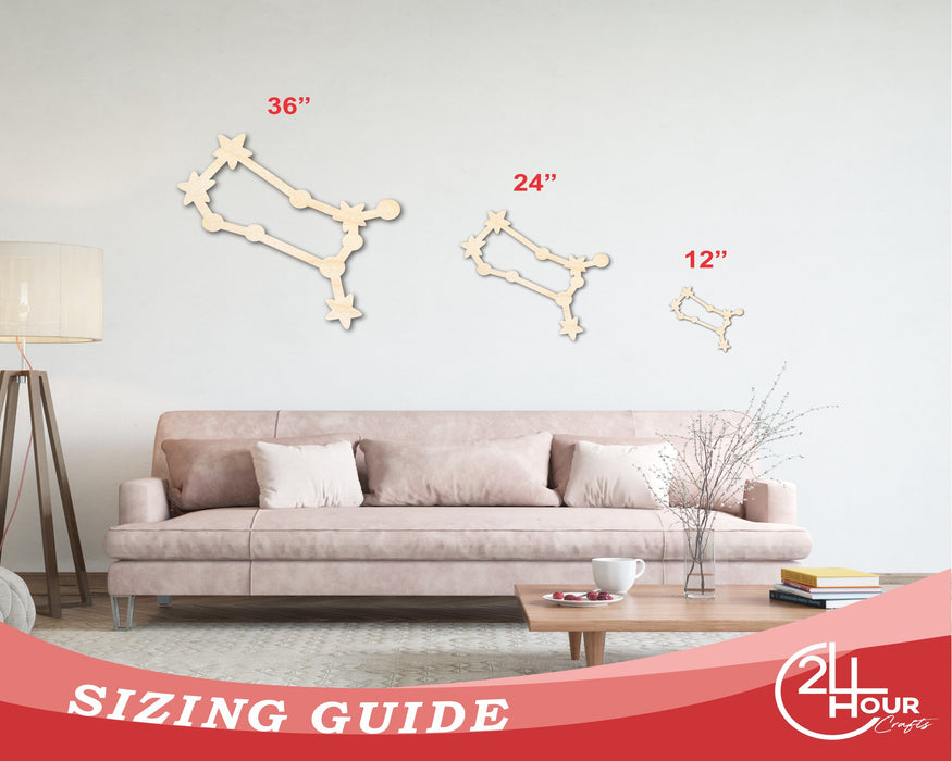 Unfinished Wood Gemini Constellation Shape - Zodiac Craft - up to 46"
