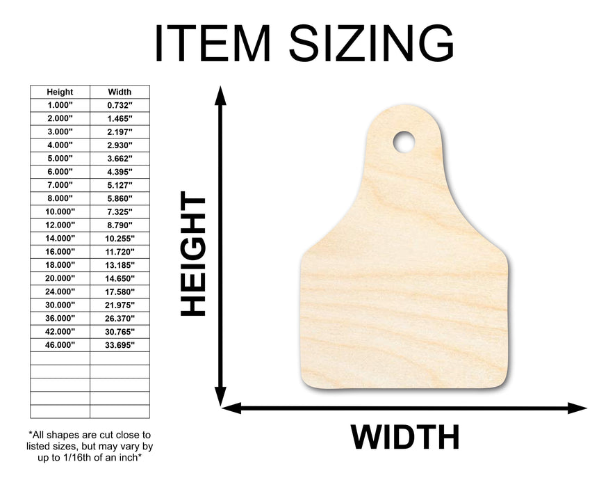Unfinished Wood Cow Tag Shape - Farm Craft - up to 46" DIY