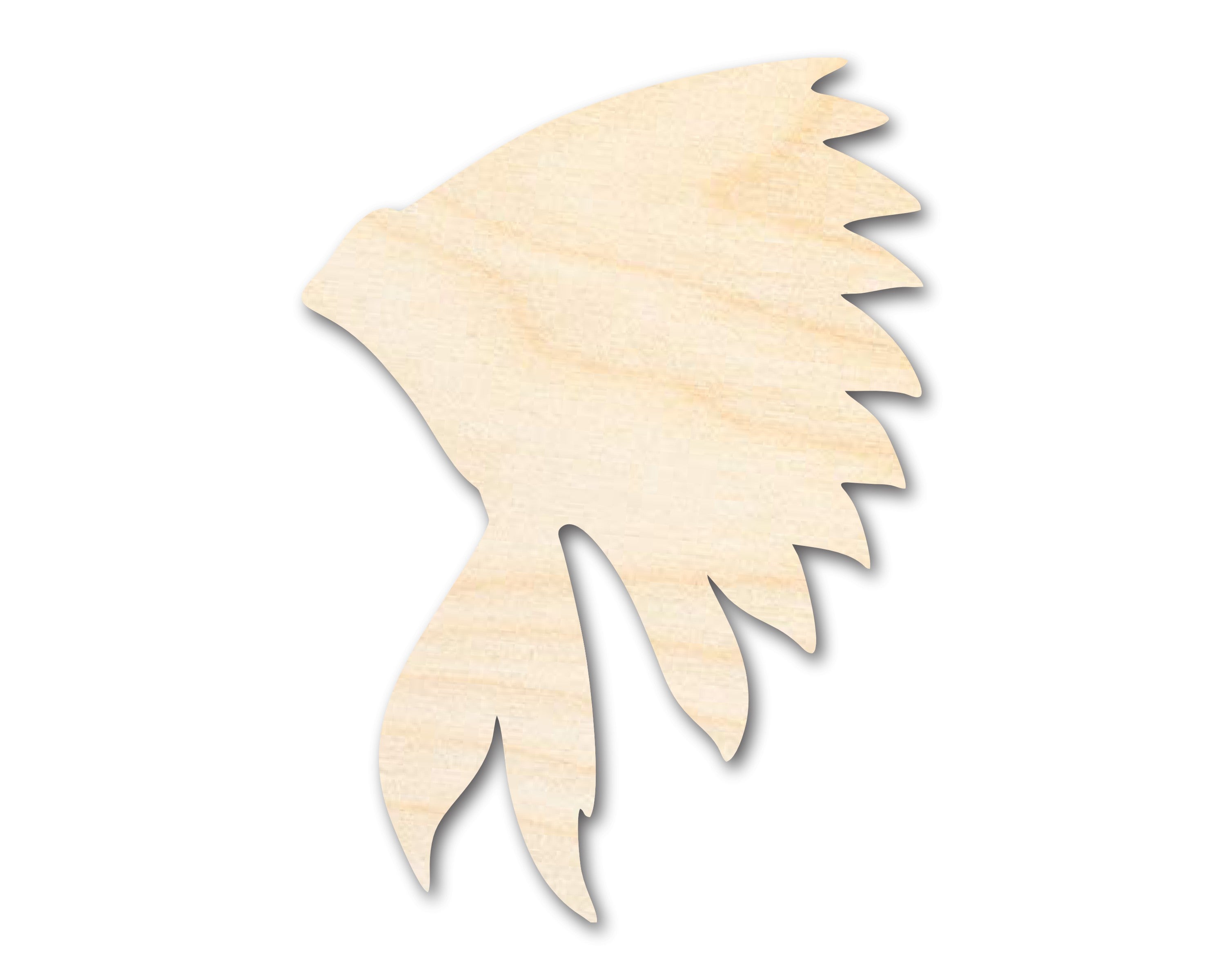 Unfinished Wood War Bonnett Shape | DIY Native American Craft Cutout | up to 46