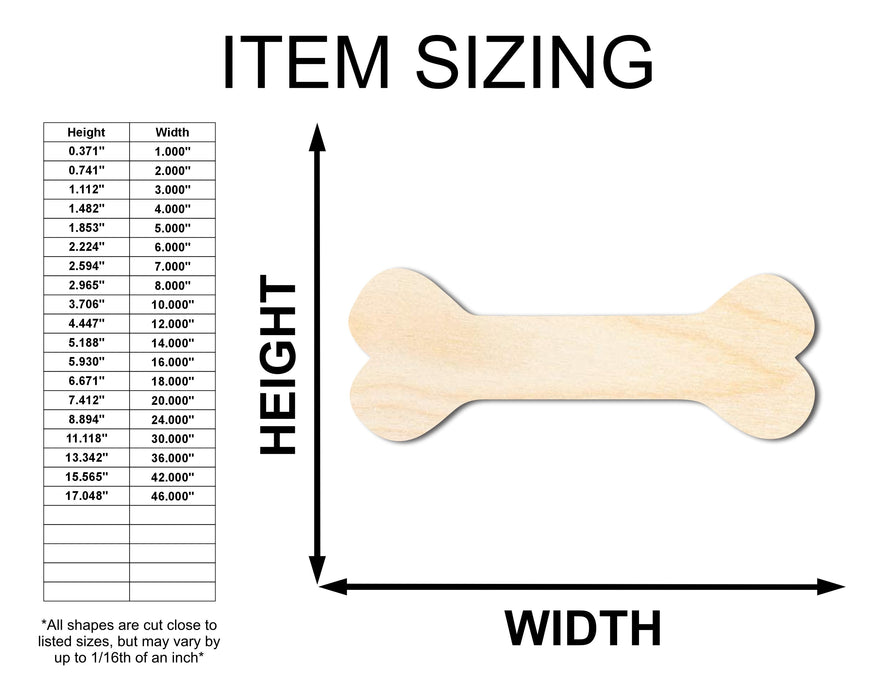 Unfinished Wood Dog Chew Bone Silhouette | DIY Dog Craft Cutout | up to 46" DIY