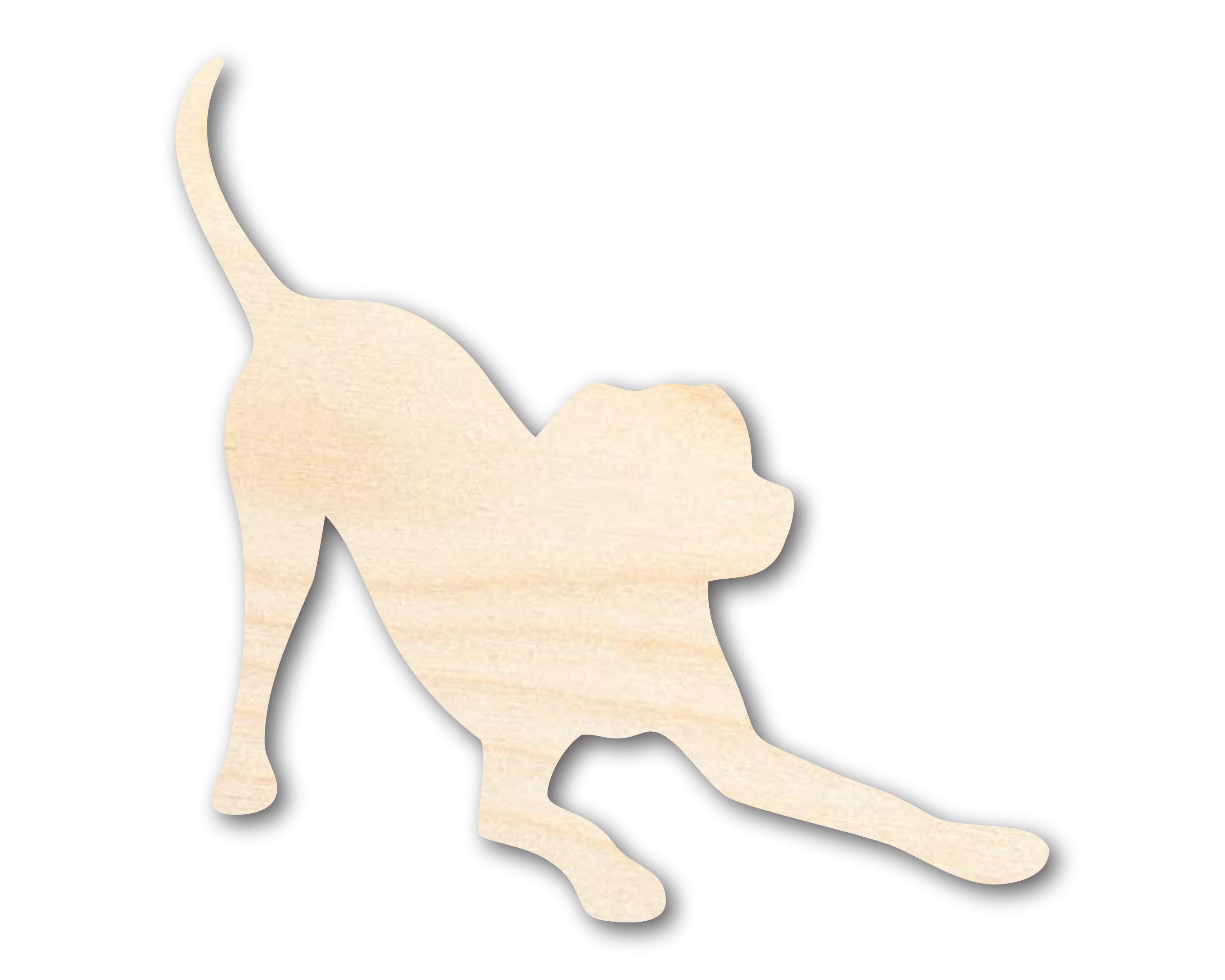Unfinished Wood Play Bow Dog Silhouette | DIY Dog Craft Cutout | up to 46