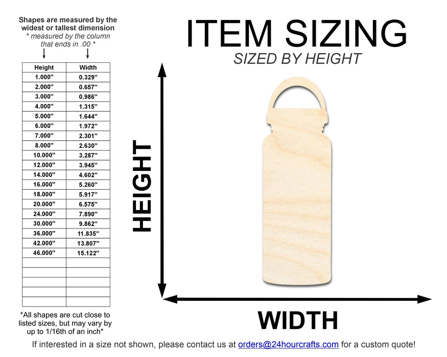 Unfinished Travel Bottle Silhouette | DIY Craft Cutout | up to 46" DIY