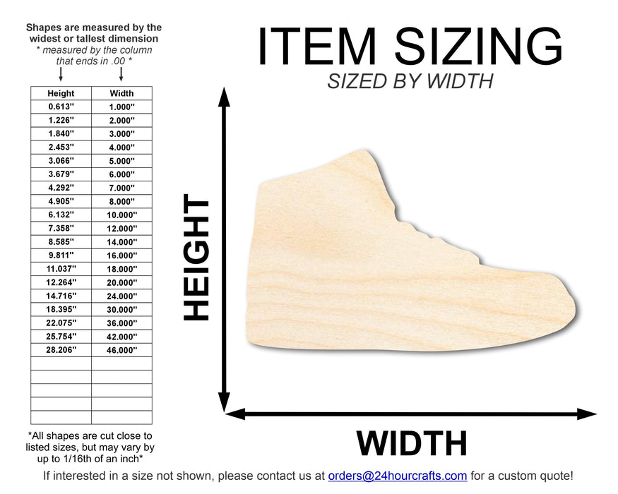 Unfinished Sneaker Shoe Silhouette | DIY Craft Cutout | up to 46" DIY