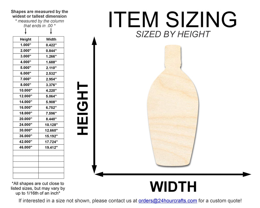 Unfinished Rum Bottle Shape | DIY Craft Cutout | up to 46" DIY