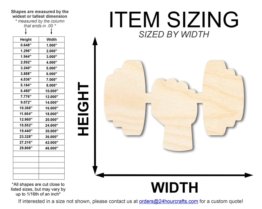 Unfinished Dumbbell Shape | DIY Craft Cutout | up to 46" DIY