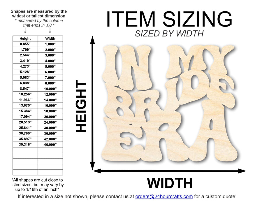 Unfinished Wood In My Bride Era Cutout | DIY Craft Shape | up to 46" DIY