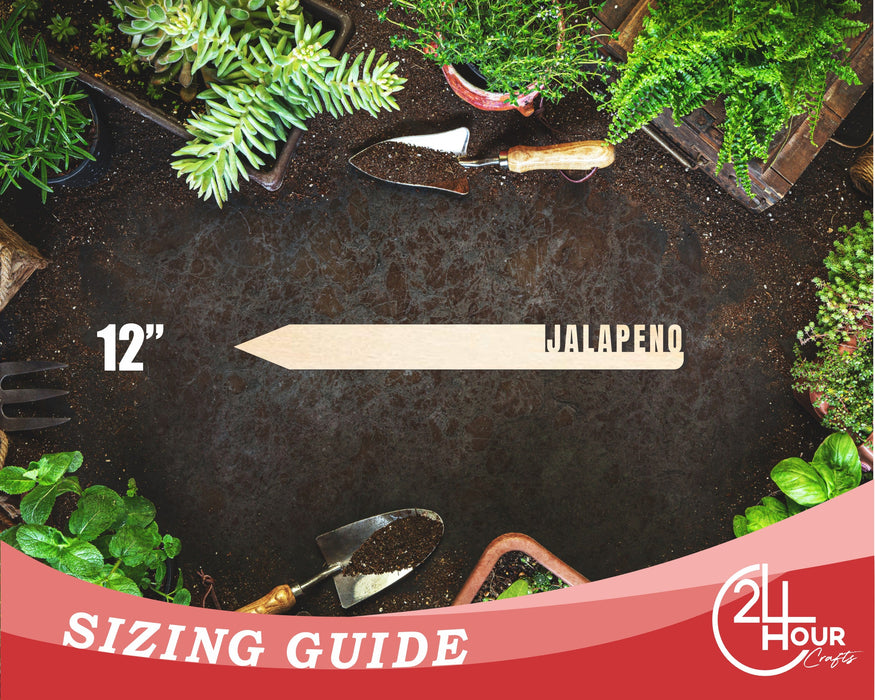 Unfinished Wood Jalapeno Garden Stake | DIY Craft Cutout | up to 24" DIY