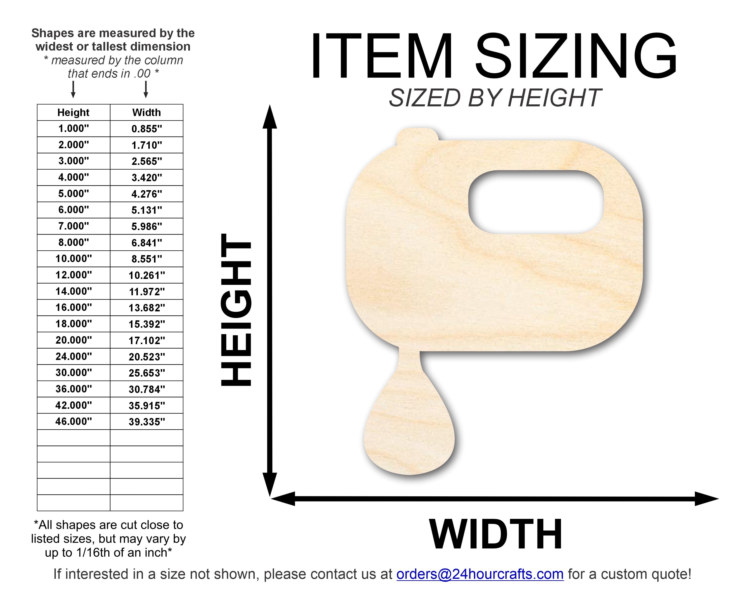 Unfinished Wood Hand Mixer Shape | DIY Craft Cutout | up to 46