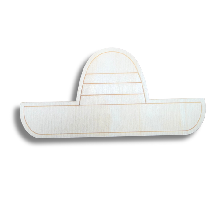 Unfinished Wood Etched Sombrero Shape | Paint By Line Crafts | up to 30" DIY