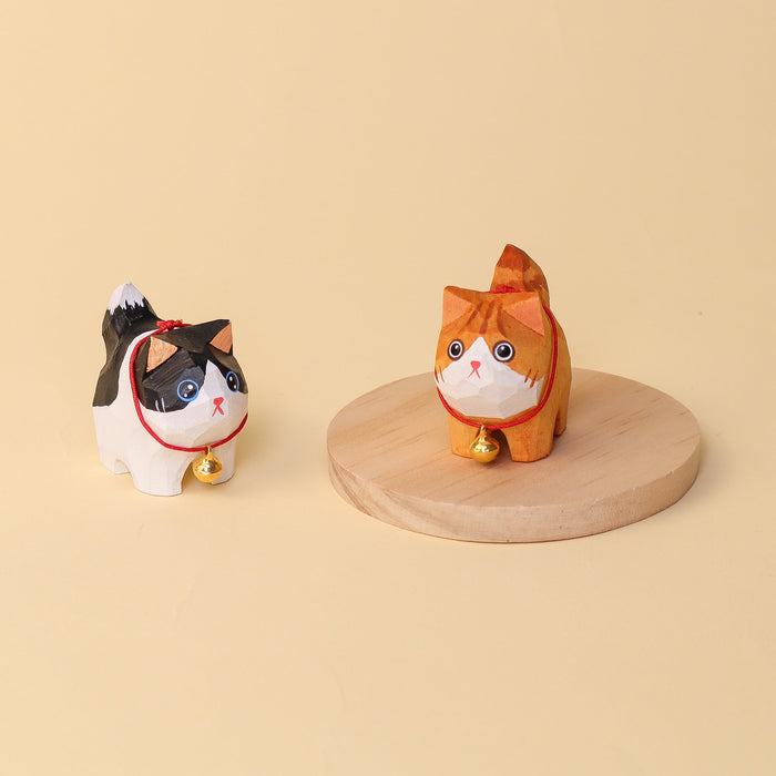 Hand-Carved Wooden Cats, Personalized Gift for Cat Lovers