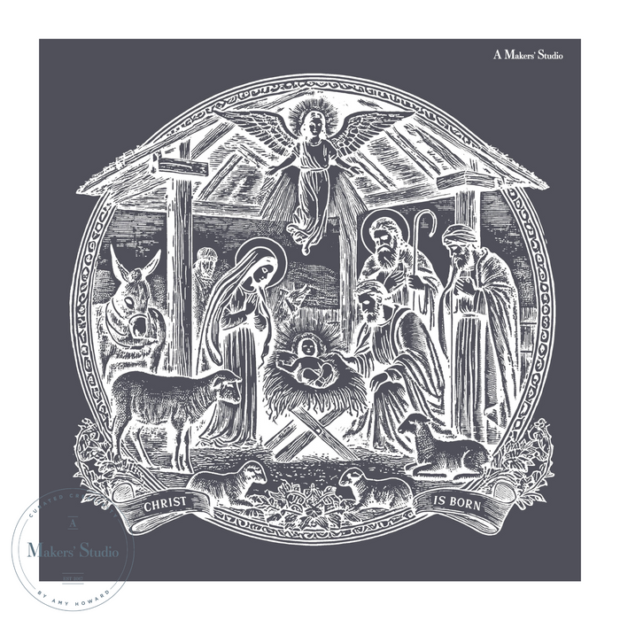 Christ is Born - Mesh Stencil 12x12