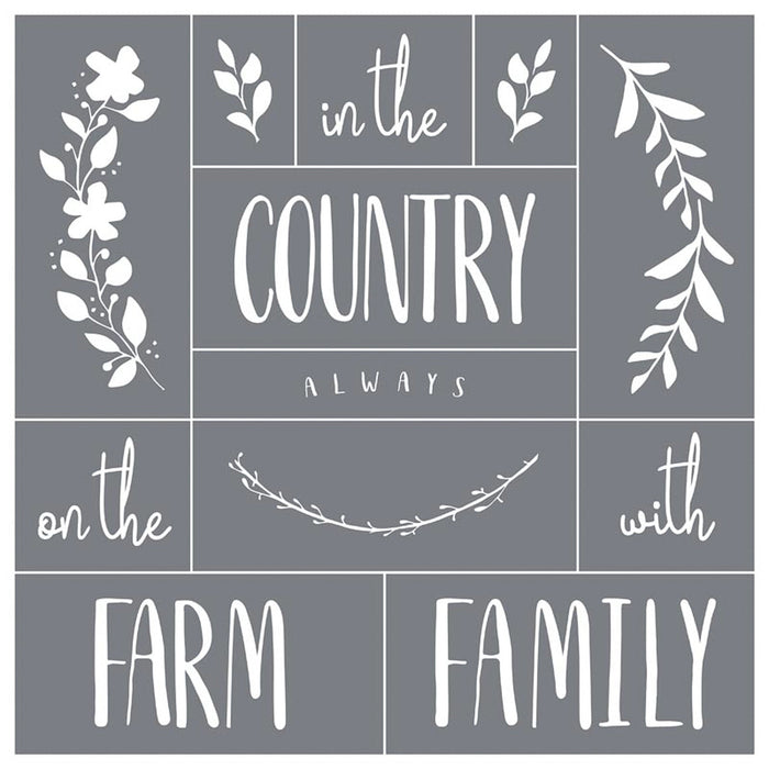 Wreath Trio Country - Mesh Stencil 12x12