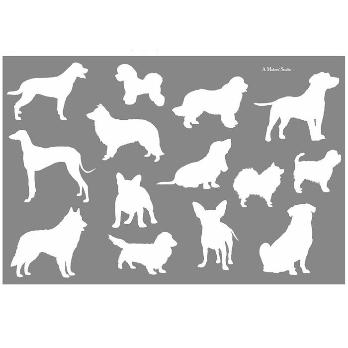 Dogs - Mesh Stencil 18x12