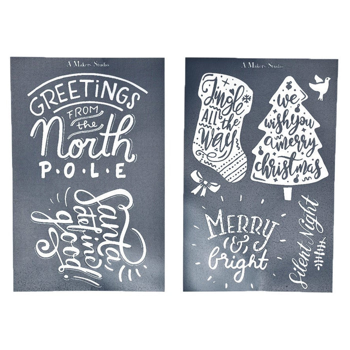 Santa Define Good - Mesh Stencil 2 pack - 5.5 x 8.5