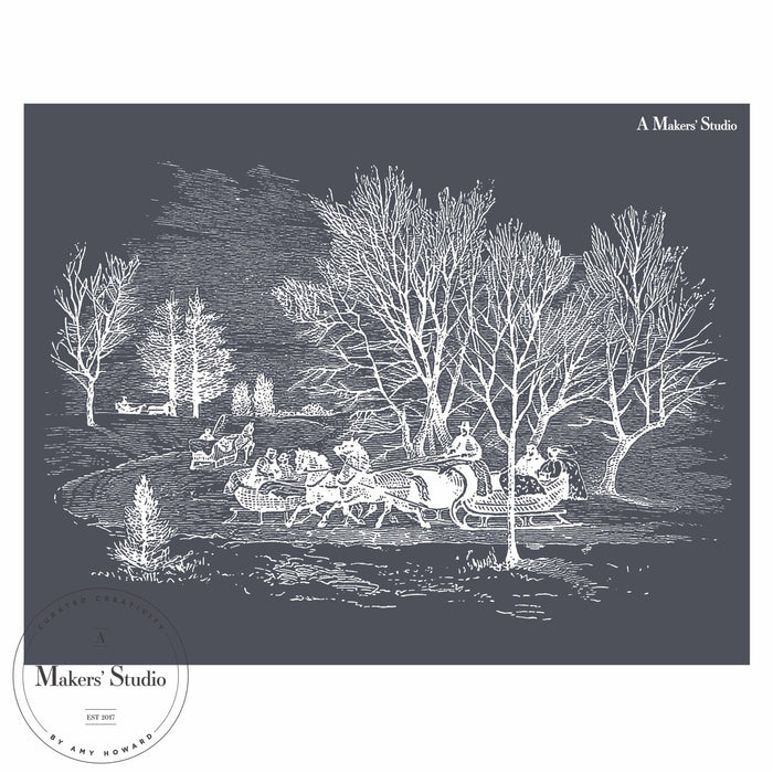 Winter Scene - Mesh Stencil 8.5x11