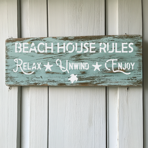 beach house rules stencil