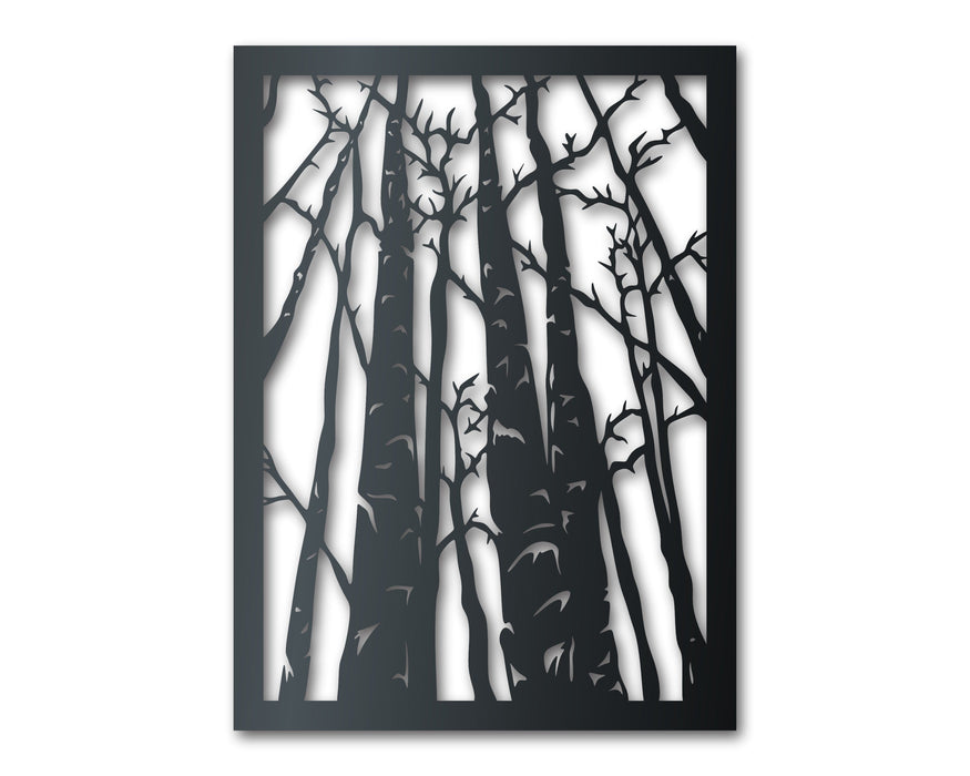 Birch Trees Metal Wall Art | Indoor Outdoor | Up to 46" | Over 20 Color Options