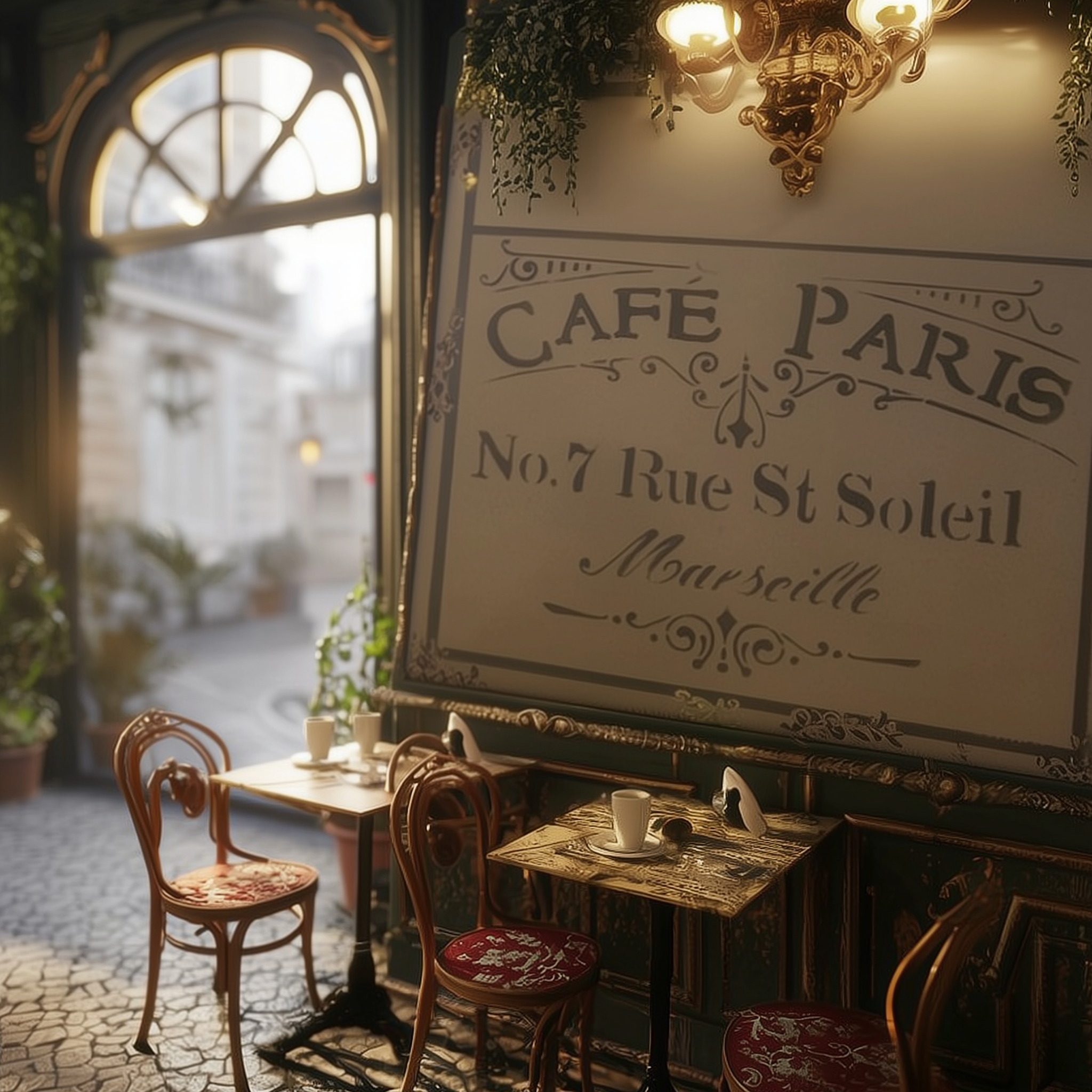 french cafe paris stencil