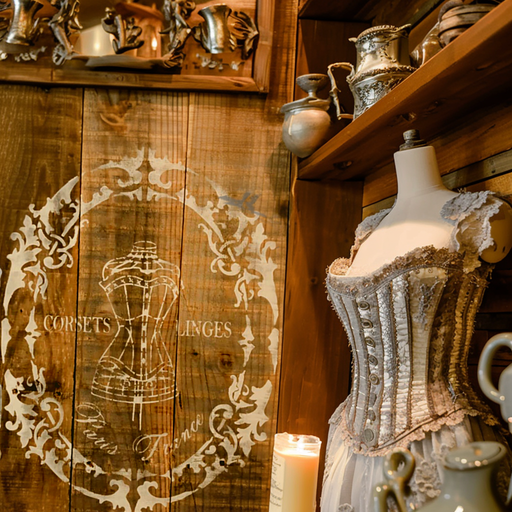 Parisian Corsets and Linges stencil