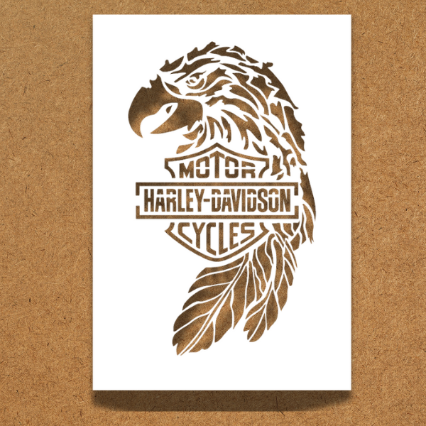 Harley Davidson Eagle and Feather Stencil